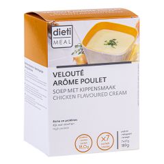 Velouté arôme poulet riche en protéines.
7 sachets Dietimeal