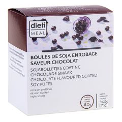 Boules de soja enrobage chocolat, riches en protéines. Dietimeal x 7 sachets