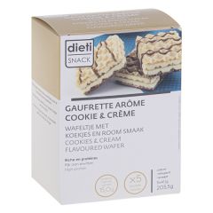 Gaufrette arôme Cookie & cream riche en protéines (5 x 41,1g)