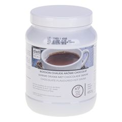 Préparation pour boisson chaude arôme chocolat riche en protéines. Pot 450 g