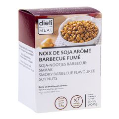 Noix de soja arôme barbecue fumé riche en protéine végétale - 7 sachets - Dietisnack