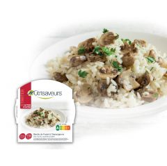 Nutrisaveurs risotto de poulet aux champignons et konjac. Poids net: 270 g